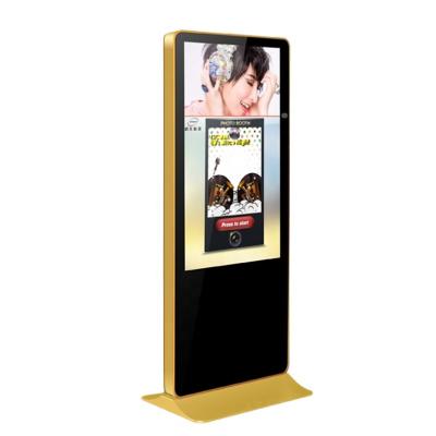 China 43 Inch Indoor Floor Standing LCD Photo Booth Touch Screen Kiosk With Camera Printer for sale