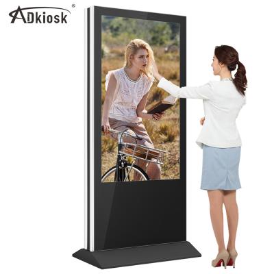 China 55 Inch Multi Floor Touch Screen Standing Digital Signage Media Player With Touch Screen Kiosk for sale