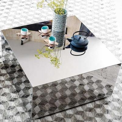 China Easy To Clean Cost Effective High Quality Square Metal Coffee Table Excellent Quality Stainless Steel for sale