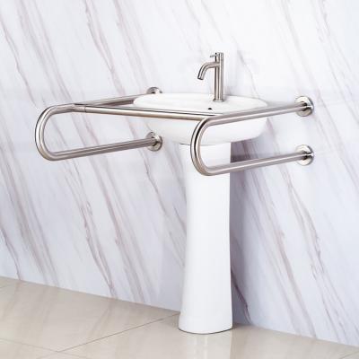 China Eco-friendly Elderly Disabled Anti Slip Shower Stainless Steel Washbasin Rail Hotel Bathroom Accessories Grab Bar for sale