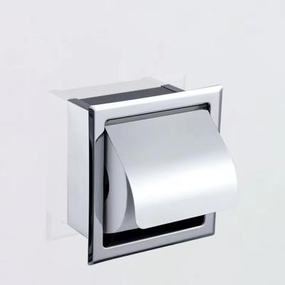 China Modern Bathroom Hidden Installation Stainless Steel Toilet Paper Roll Holder for sale