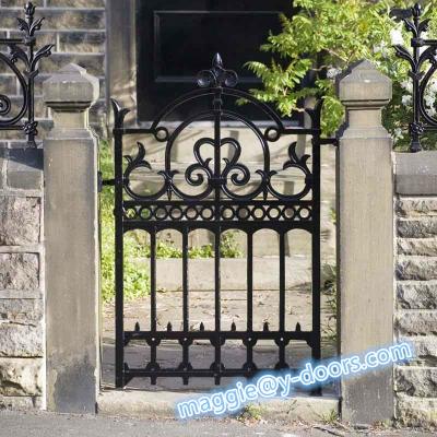 China Traditional Modern Wrought Iron Base Track Steel Garden Gate Customized Design for sale