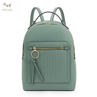 中国 2021 Classic Mochila Vintage PU Vegan Leather Backpack Custom Women's Classic Private Label Backpack For Ladies 販売のため