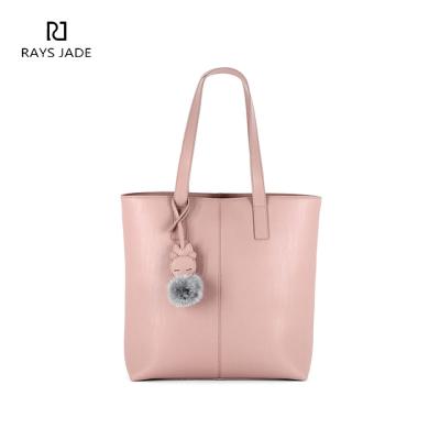 Cina Elegant Fashion Tote Lady Bags Real Leather Beige Handbags in vendita