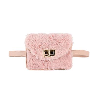 Китай Wholesale cheap personalized genuine leather pink women cute faux fur ladies Korean fashion belt quality bag anti-theft anti-theft продается