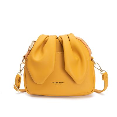 China 2022 Fashion Designer Luxury Leather Women's Bucket Bag Solid Color Women Purse Soft Mini Handbag Ladies PORTABLE Mini Shoulder Cross - Body Te koop