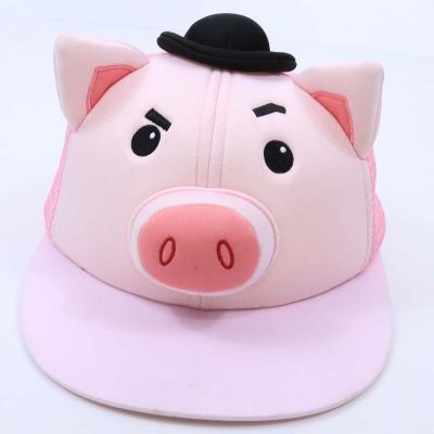 China Fashion Foam Breathable Mesh Kids Cap Custom Size Kids Hat With Pig Printed Logo for sale