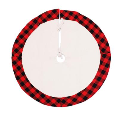 China Wholesale Classic HC321011 90cm 122cm 36inch 48inch Red Navidad Plaid Buffalo White Christmas Tree Skirt for sale