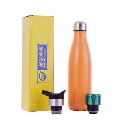 China PORTABLE Double Wall Stainless Steel Vacuum Cola Water Bottle With Custom Logo Yellow Cup for sale