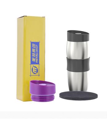 China PORTABLE Colorful Printed Creative Logo Custom Water Bottle Car Thermos Mug Stainless Steel Vacuum Insulated With Lid for sale