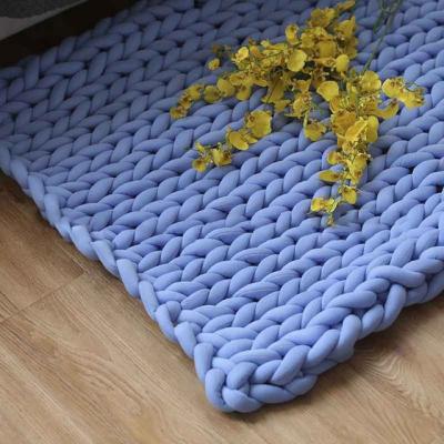 China Anti-Static Soft Knitted Handmade Yarn Blanket Chunkey Throw Blanket Crochet Throw Blanket For Sofa,Bed,Couch for sale