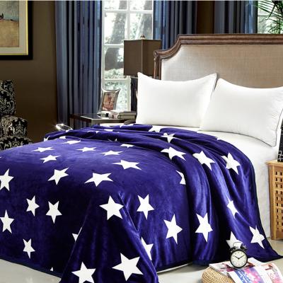 China Winter Home Thick Coral Fleece Anti-pilling Warm Soft Flannel Throw Blanket For Bed for sale