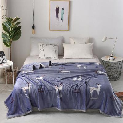 China Anti-pilling Super Soft Custom Cartoon Print Sherpa Flannel Polyester Fleece Blanket for sale