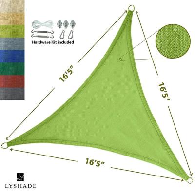 China For Outdoor 5x5 3x3 Custom Shade Sail UV Protect Shade Sail HPDE Triangle Garden Sun Shade Sail for sale