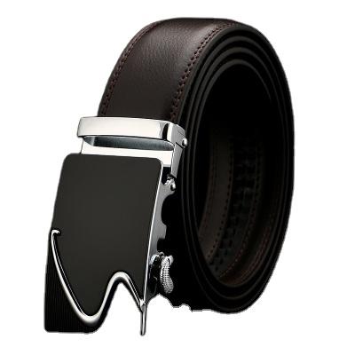 China Fashion.Business Design High Quality Mens Brown Buckle Waist Strap Business Genuine Leather Automatic Belt for sale