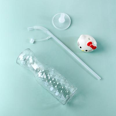 China PET bottle/PE lid/PP straw/PVC head Custom 450ml diamond slushy funny bottle plastic party cup with straw and straw for sale