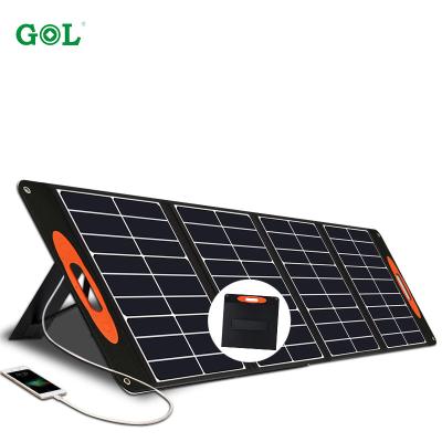 China Sunpower 150w 18v Portable Waterproof USB Charger Power Foldable Solar Panel Lightweight Outdoor Foldable Solar Panel 161x161mm for sale