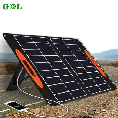 China 75W 18v DC Collapsible Solar Panel Power Bank Outdoor Lightweight Portable Solar Panel Foldable 161x161mm for sale