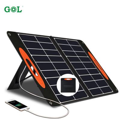 China 75W 18v DC Foldable Solar Panel Power Bank Outdoor Lightweight Portable Foldable Solar Panel 161x161mm for sale