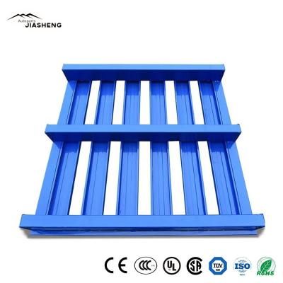 China opslag dubbelgezicht staal pallet blauw poedercoating metaal pallet Te koop