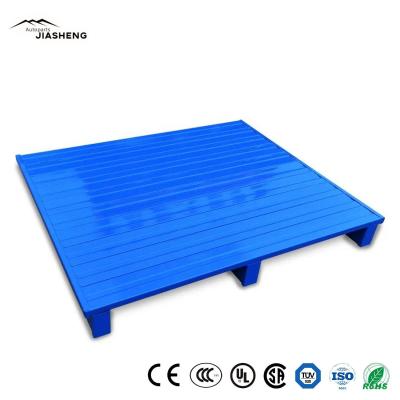 China                  4 Way Single Faced Corrugated Metal Pallets Suppliers Blue Logistics Iron Pallet Statted Type Steel Pallet Metal Tray              for sale