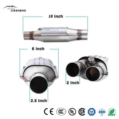 China Steel 2 Inch High Flow Catalytic Converter in automotive exhaust systems for sale