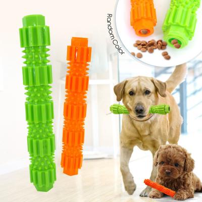 China Stocked TPR Pet Teether Stick Can Put Dog Food Leakage Puzzle Dog Chew Bite Sized Toy for sale