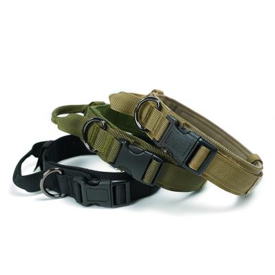 China Stocked Selling Outdoor Nylon Anti-Slip Leash Collar In Large Dog Training Dog Tactical Dog Collar for sale