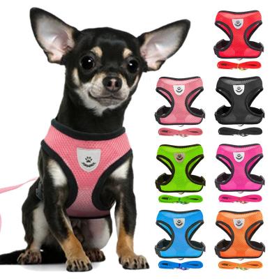 China Reflective Pet Vest Chest Strap Pet Set Breathable Leash Mesh Cat and Dog Straps Pet Harness Set for sale