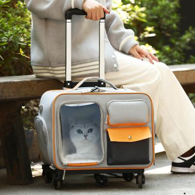 China New Cat Puppy Bag High Appearance Bag Cat Tier Backpack Stored Portable Outdoor Pet Trolley Cat Backpack for sale