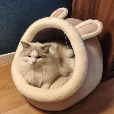 China Cozy Cotton Cat House Pet Cat Bed Cartoon Style Pets Viable Warm Winter Beds for sale