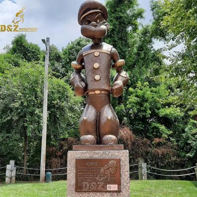 China Outdoor Life Size Sculpture Custom Made In Europe Art Large Metal Brass Bronze Popeye For Garden for sale