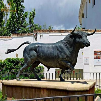 China Bronze Statue Bison Sculpture Wall Street Bull Life Size Metal Europe Famous Outdoor Decoration for sale