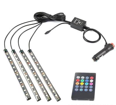 China Illuminate Lights 4X 48 LED Whole Interior Car Interior Car Atmosphere Light Strip Car Music/Voice Control for sale