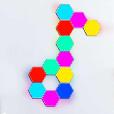 China 6Pcs/set Colorful Hexagonal Long Lifespan LED Light Panel DIY Ignition Control Aurora Led Smart Led Light Panel for sale