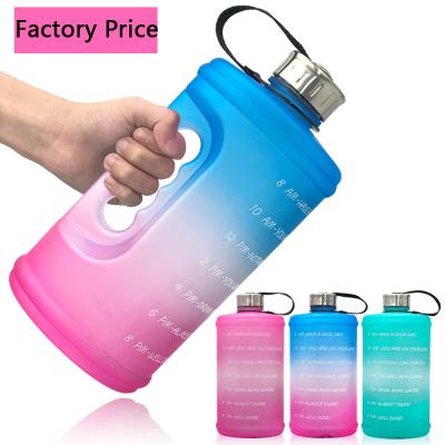 China 3.78L Sustainable 2.2L Gallon Water Bottle Gradient Gym Food Grade Large Capacity Space Outdoor Water Cup Bottle Sport Outdoor Drink Jug for sale