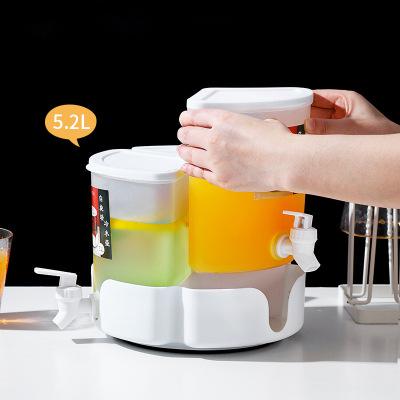 China Modern Style Stocked Juice Wine Tap Gallon Home Brew Hotel Party Vessels Drink Punch Jar Plastic Barrel Beverage Dispenser Tropical Set for sale