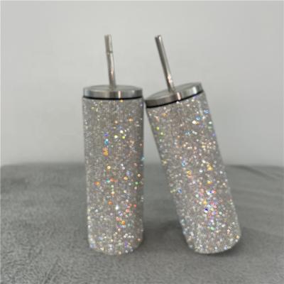 China New Design Diamond Stainless Steel Vacuum Insulated Rhinestone Viable Party High End Celebrity Bling Diamond Water Tumbler Flask for sale