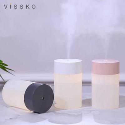 China Car Mini Vissko 260ml Air Humidifier Warm Lights Humidifier Synchronized Portable Diffuser for sale