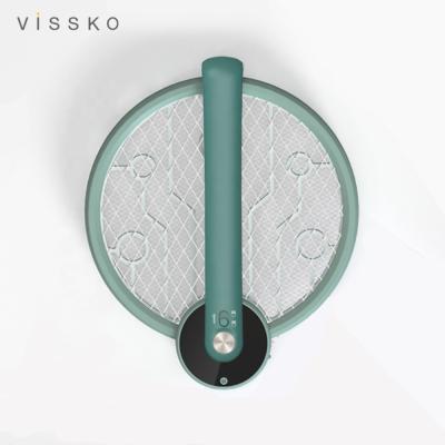 China Viable Foldable Rechargeable Electric Mosquito Swatter Lamp Vissko Electric Fly Swatter for sale