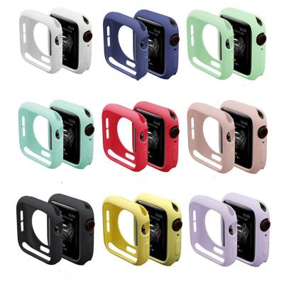 China Wholesale Price Color Silicone TPU Shockproof Waterproof Watch Case Frame For Apple Watch For iWatch 1 Se 2 3 4 5 6 for sale