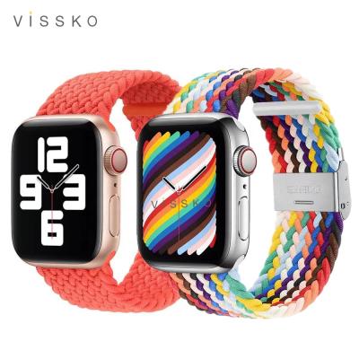 China Fashionable Buckle Style Adjustable Braided Nylon Elastic Band For iwatch Rope Apple Watch Strap Case For Smart Watch For Apple Watch Band for sale