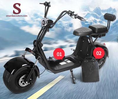 China Fashionable citycoco 1000w 2 wheel removable cheap price 12AH battery electric mobility scooter for sale