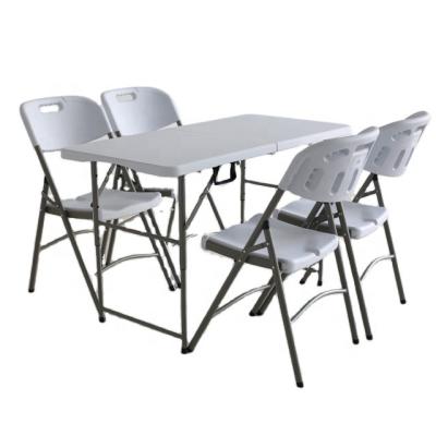 China Foldable 4ft Plastic Folding Table And Chair Set For Restaurant for sale