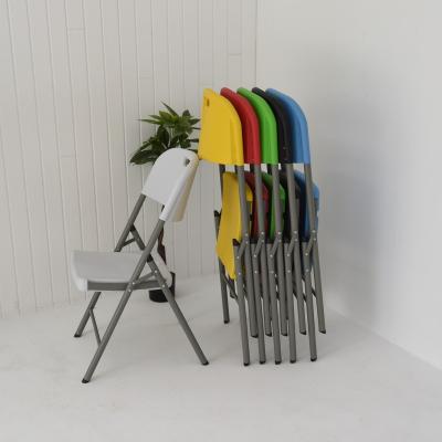 China Easy Transport / High Quality Small White Plastic Storage Space Folding Chair For Event for sale