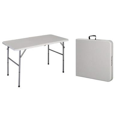 China (Height) 4ft Adjustable Plastic Folding Table Fold In Half Rectangular Table for sale