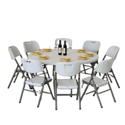 China Foldable 10 Seater Folding Dining Plastic Table And Chair Set For Outdoor for sale