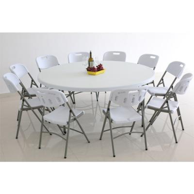 China Modern Plastic 5ft Round Dining Banquet Table And Chair Set For Restaurant for sale