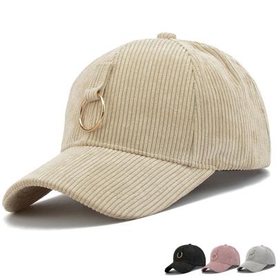 China COMMON solid color high quality female hat baseball cap corduroy custom wholesale for sale