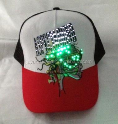 China COMMON Cotton And Poly Mesh Led Baseball Cap Patchwork Party Led Lightweight Hats for sale